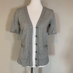 NWT Grey short sleeve LOFT pocket cardigan